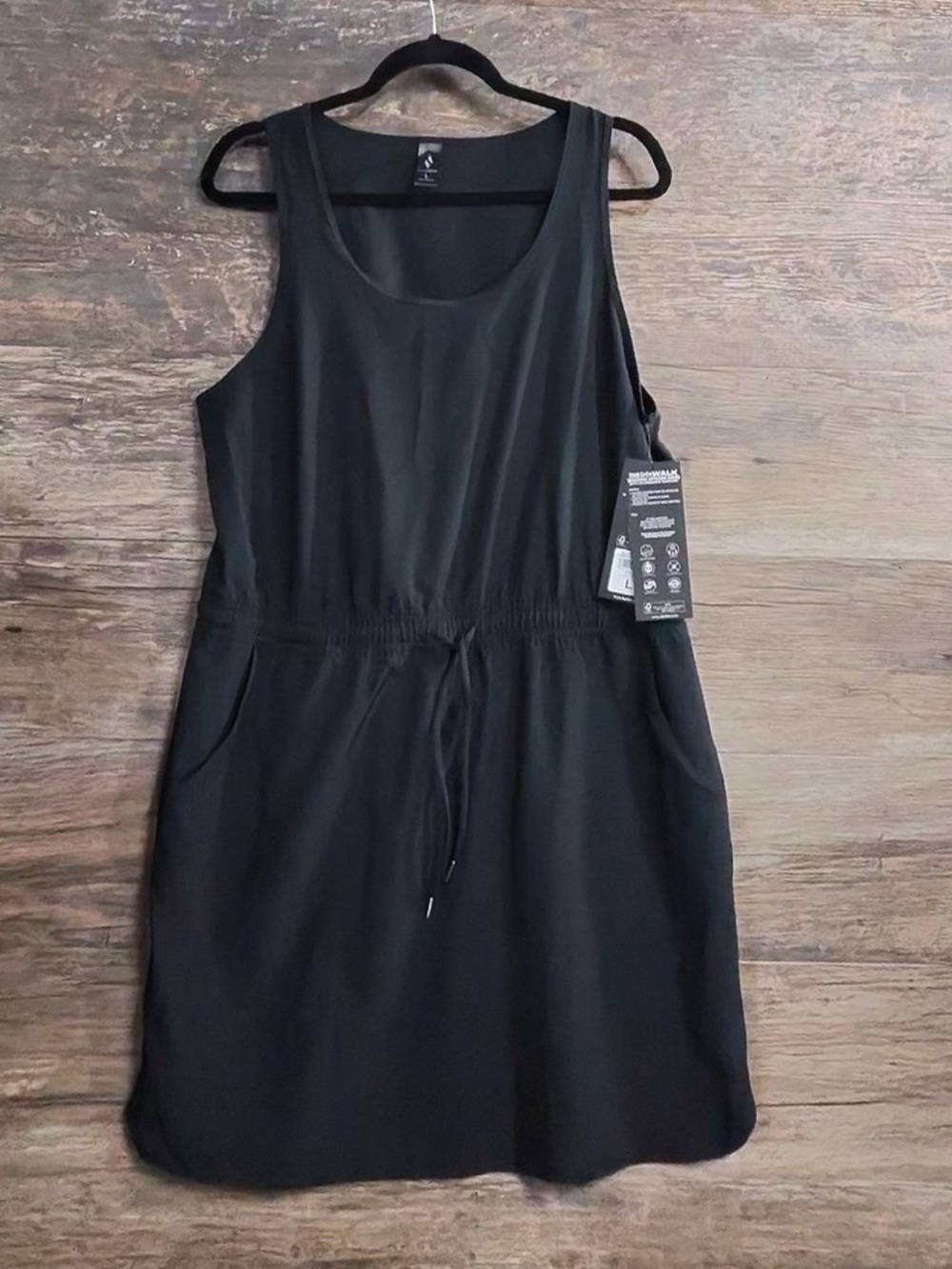 Skechers Black Activewear Sleeveless Drawstring Waist Casual Dress